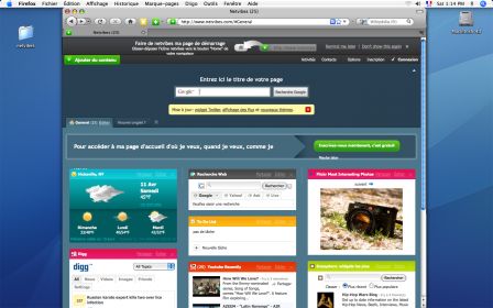 Page d'accueil de netvibes.com avant enregistrement